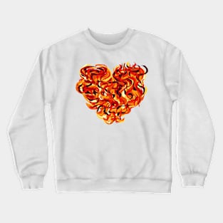 Chaotic flame valentines day heart Crewneck Sweatshirt